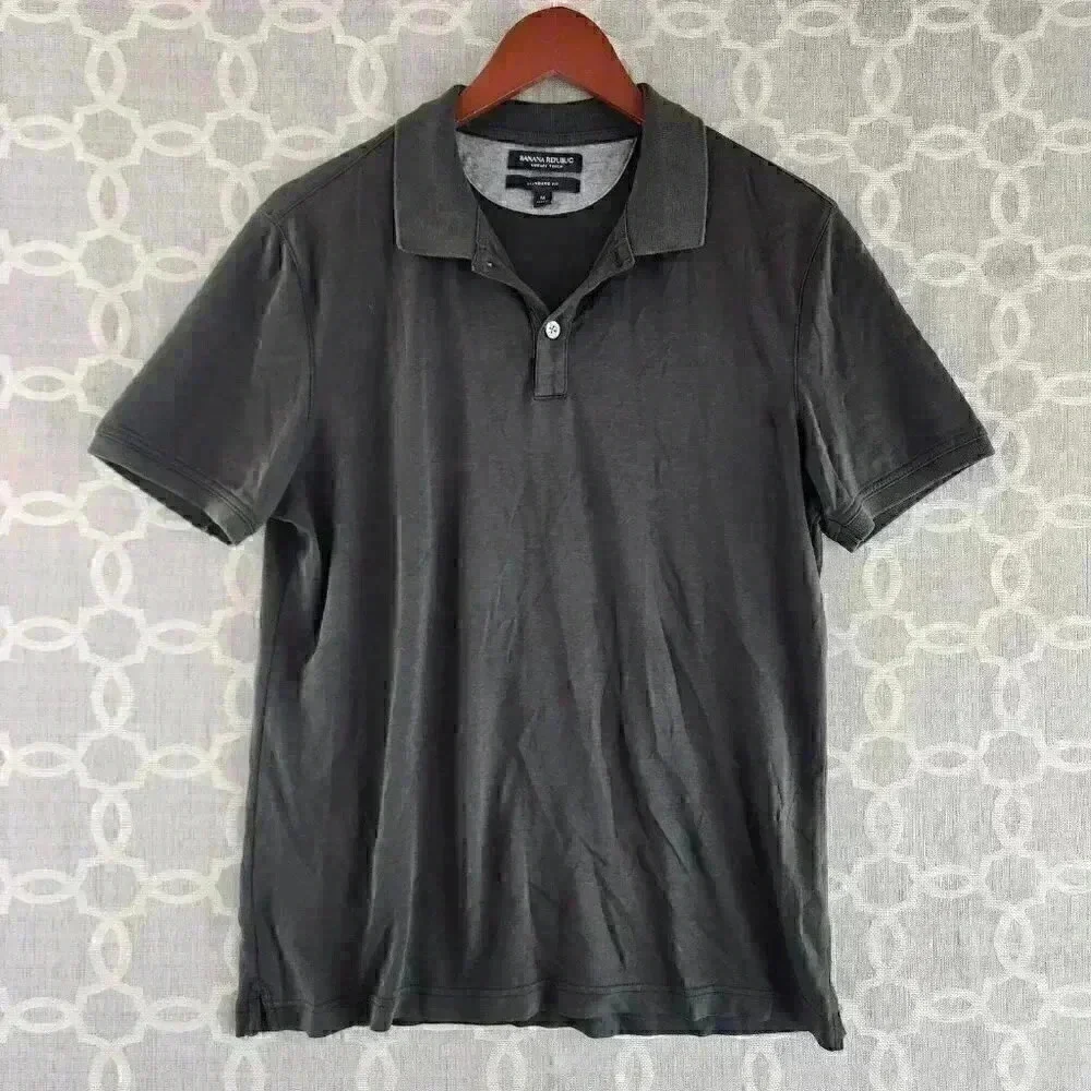 Banana Republic Luxury Touch Standard Fit Dark Olive Polo Shirt Men's M